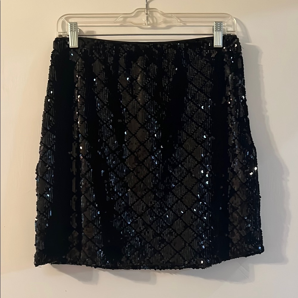 She + Sky Black Sequin Mini Skirt Cocktail
